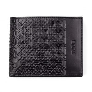 Cartera Bifold de Piel Negra, Monedero Billetera, Garnata - Imagen 1