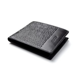 Cartera Bifold de Piel Negra, Monedero Billetera, Garnata - Imagen 2
