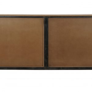 Aparador Mueble Madera Metal, 4 Puertas, estilo Industrial, Cristal - Imagen 4