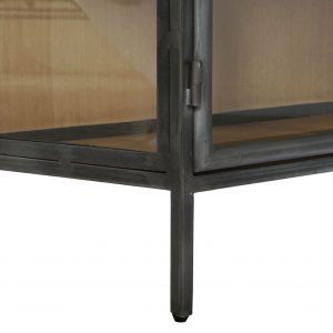 Aparador Mueble Madera Metal, 4 Puertas, estilo Industrial, Cristal - Imagen 8