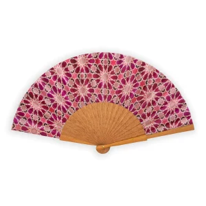 Abanico Rosa, Seda 100% Madera Bocapi, Lacerías Alcázar de Sevilla - Imagen 1