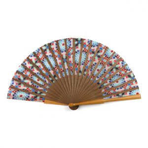 Abanico de Seda 100%, Azulejos Islamica Mamunia, Madera Bocapi - Imagen 2