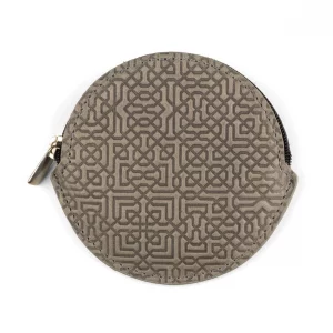 Monedero de Piel Repujada, Grabado Arabesco, Redondo, distintos colores - Imagen 3