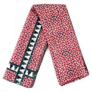 Pañuelo Foulard de Seda Rojo, Alcazaba Mujer y Hombre 180 x 65 - Imagen 1