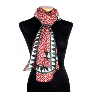 Pañuelo Foulard de Seda Rojo, Alcazaba Mujer y Hombre 180 x 65 - Imagen 2