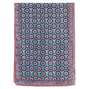 Fular Pañuelo de Seda, Azul Mosaicos Alhambra, Farah 180 x 65 - Imagen 4