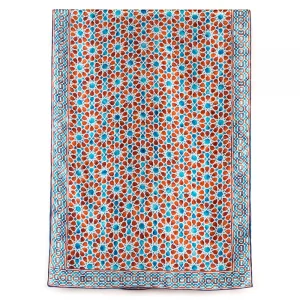 Fular Pañuelo de Seda, Color Marrón, Azulejos Andalucía, Fátima 180 x 65 - Imagen 4