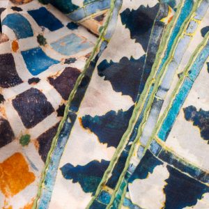 Pañuelo Fular 100% Seda Natural, Multicolor, Mosaicos 180 x 65 - Imagen 5