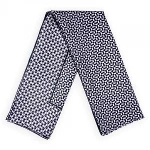 Fular Pañuelo 100% Seda Natural, Blanco y Negro, Asward 180 x 65 - Imagen 1