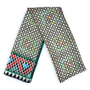 Pañuelo Fular de Seda, Multicolor Grande Geométrico 180 x 65 - Imagen 1