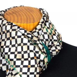 Pañuelo Fular de Seda, Multicolor Grande Geométrico 180 x 65 - Imagen 3