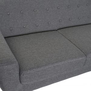 Sofá Chaise Longue Rubberwood 3 Plazas Poliéster PP, estilo Moderno Scandy - Imagen 9