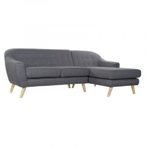 Sofá Chaise Longue Rubberwood 3 Plazas Poliéster PP, estilo Moderno Scandy - Imagen 3