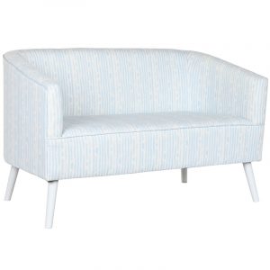 Sofá Poliéster Metal, estilo Mediterráneo, Azul Celeste Rayas - Imagen 1