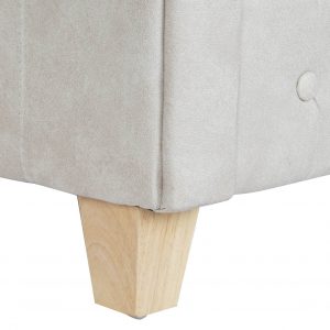 Sofá 2 Plazas Poliéster Madera, estilo clásico Chesterfield, Color Blanco - Imagen 6