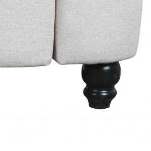 Sofá 3 Plazas Poliéster Madera, estilo clásico Chesterfield, Color Crema - Imagen 7