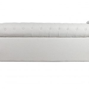 Sofá 3 Plazas Poliéster Madera, estilo clásico Chesterfield, Color Crema - Imagen 8