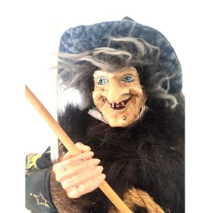 Bruja de la Suerte, Figura Muñeco Colgante de decoración, con escoba - Imagen 4