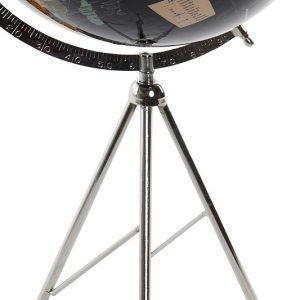 Globo Terráqueo, Color Negro, Metal & Plástico, Estilo Vintage Decorativo - Imagen 3