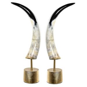 Decoración Interior 2 Cuernos, de Resina Madera Metal Cuerno, Estilo Vintage - Imagen 4