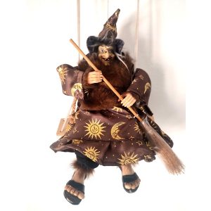 Bruja de la Suerte, Figura Muñeco Colgante de decoración, con escoba - Imagen 8