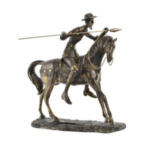 Figura Decorativa Don Quijote sobre Caballo, de Resina - Imagen 1