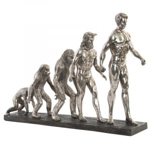 Figura Evolucion del Hombre, Resina Cromado, Altura 42cm x 55cm - Imagen 1