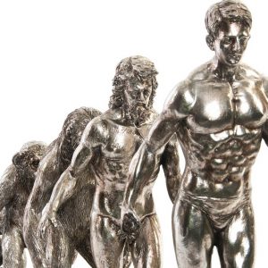 Figura Evolucion del Hombre, Resina Cromado, Altura 42cm x 55cm - Imagen 2