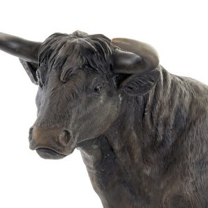 Figura Resina Toro, Gris Oscuro, Acabado Envejecido, Altura 29cm - Imagen 2