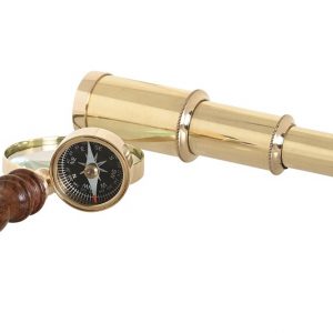 Catalejo Set 6 Laton Sheesham, Marrón Dorado, Estilo Vintage - Imagen 2