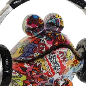 Figura Rana Decorativa, Resina Grafiti Multicolor, Altura 27cm - Imagen 2