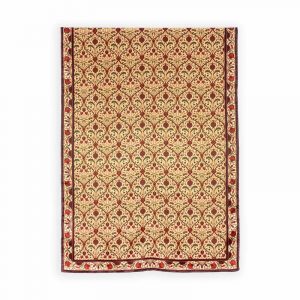 Pañuelo Fular de Seda Satin, Rojo Burdeos Beige, Diseño Granada 180 x 65 - Imagen 3