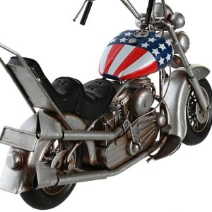 Surtido 2 Motos, de Metal Estilo Chopper, Azul Marino, Azul Celeste - Imagen 2