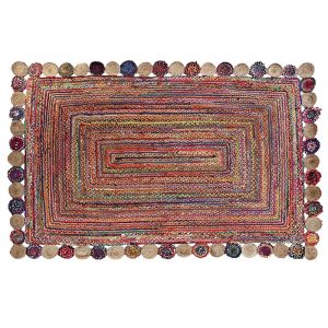 Alfombra de Algodón y Yute, Natural, Ambiente Indio, Diseño Rustico - Imagen 1