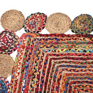 Alfombra de Algodón y Yute, Natural, Ambiente Indio, Diseño Rustico - Imagen 3