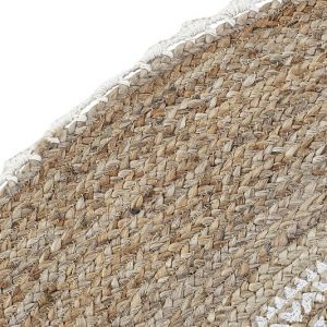 Alfombra de Yute y Algodón, Redonda, Mandala, Marrón, Estilo Boho - Imagen 3