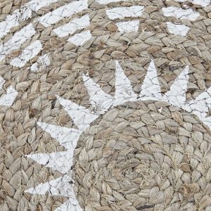 Alfombra de Yute y Algodón, Redonda, Mandala, Marrón, Estilo Boho - Imagen 2