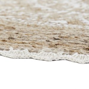 Alfombra de Yute y Algodón, Redonda, Mandala, Marrón, Estilo Boho - Imagen 4