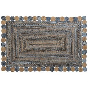 Alfombra de Algodón y Yute, Multicolor, Ambiente Indio, Diseño Rustico - Imagen 1