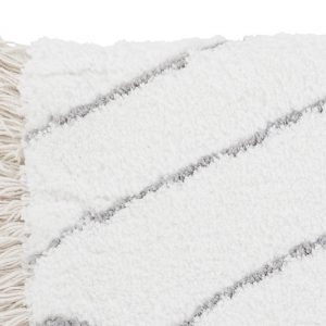 Alfombra Poliéster, Con Rombos, Blanco y Gris, Estilo Scandi Nórdico - Imagen 3