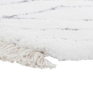 Alfombra Poliéster, Con Rombos, Blanco y Gris, Estilo Scandi Nórdico - Imagen 4