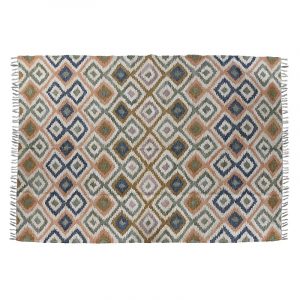 Alfombra de Algodón, Rombos Bordado, Multicolores, Estilo Urban Chic - Imagen 1