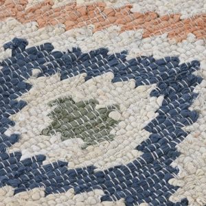 Alfombra de Algodón, Rombos Bordado, Multicolores, Estilo Urban Chic - Imagen 2