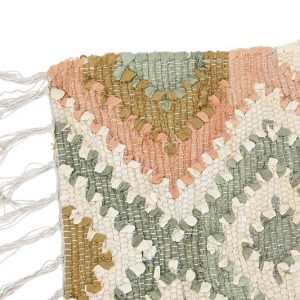 Alfombra de Algodón, Rombos Bordado, Multicolores, Estilo Urban Chic - Imagen 3