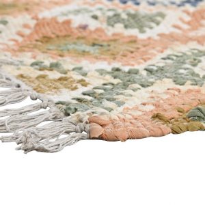 Alfombra de Algodón, Rombos Bordado, Multicolores, Estilo Urban Chic - Imagen 4