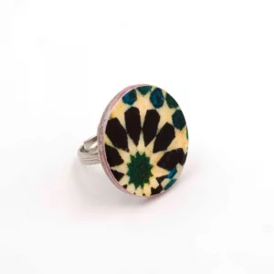 Anillo Plata Esterlina, Azulejos Marroquíes, Ajustable, Hecho a Mano - Imagen 3