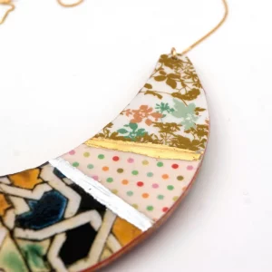 Collar Grande, Reversible, Detalles en Oro, Geometrías Mosaicos Árabes - Imagen 2