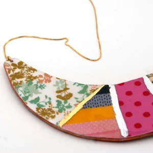 Collar Grande, Reversible, Detalles en Oro, Geometrías Mosaicos Árabes - Imagen 3