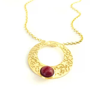 Colgante Detalles Al-Ándalus, Bañado Oro, Vidrio Distintos Colores, Estilo Al-Ándalus - Imagen 4