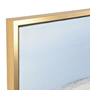 Cuadro Lienzo, Mediterráneo Azul, Acabado Pintado a Mano, Marco Dorado - Imagen 4